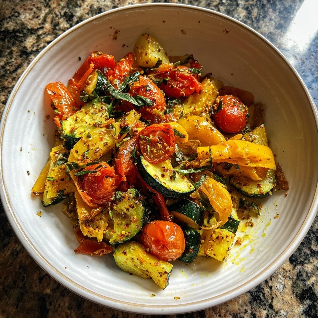 Mittagessen mit Gemüsepfanne