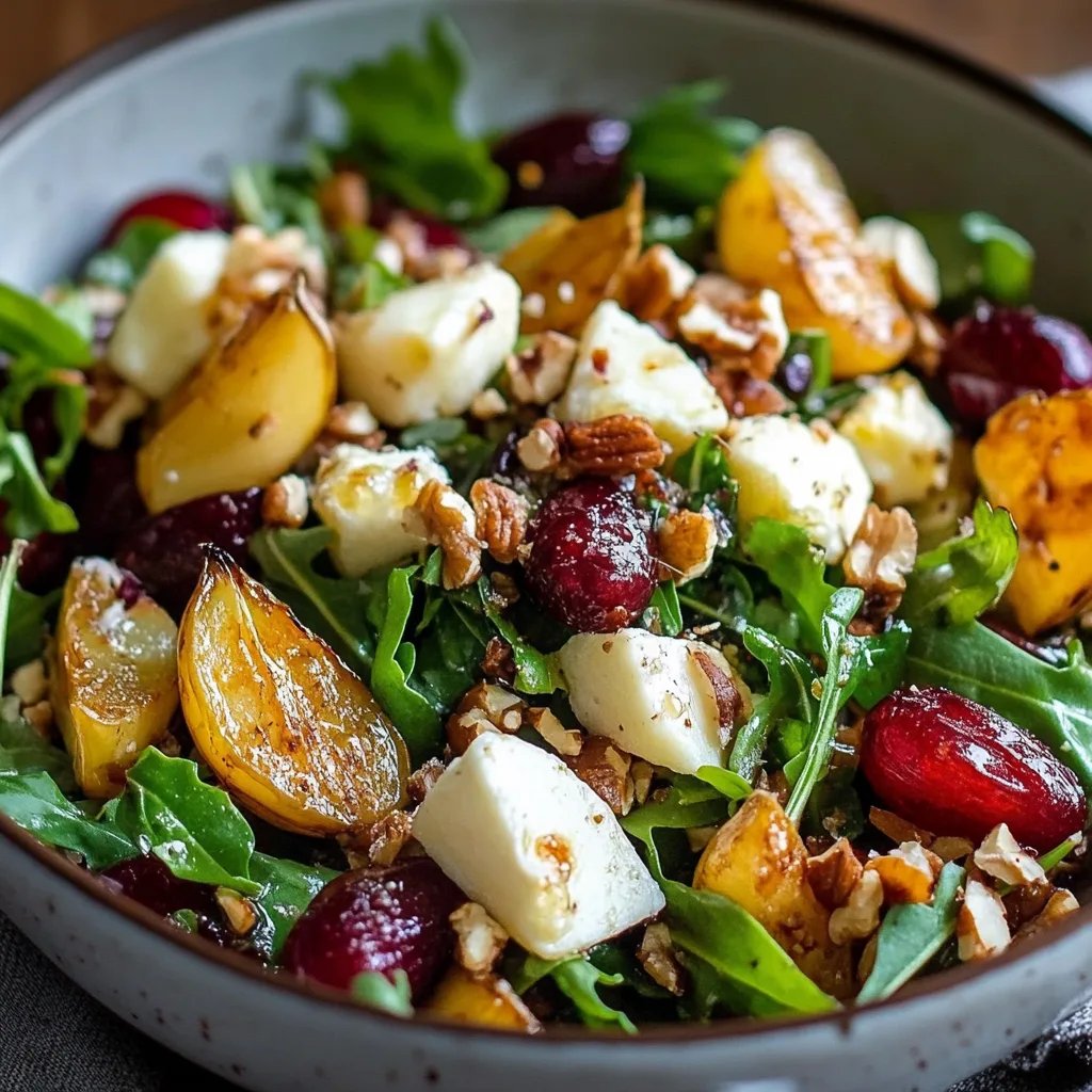 Herbstsalat mit karamellisierten Birnen & Ziegenkäse