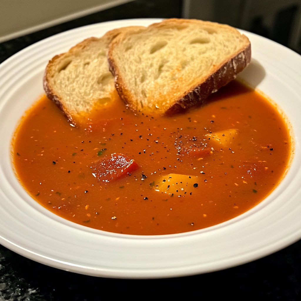 Tomatensuppe mit Knoblauch