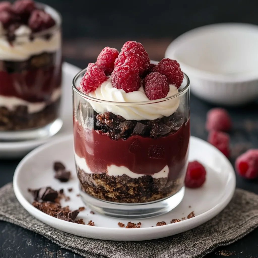 Schwarzwälder Kirsch Dessert im Glas