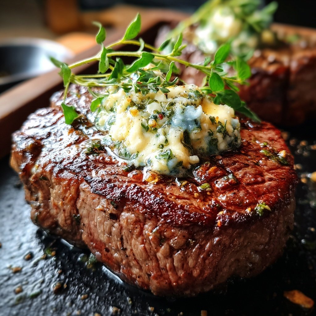 Steak mit Trüffelbutter für zwei