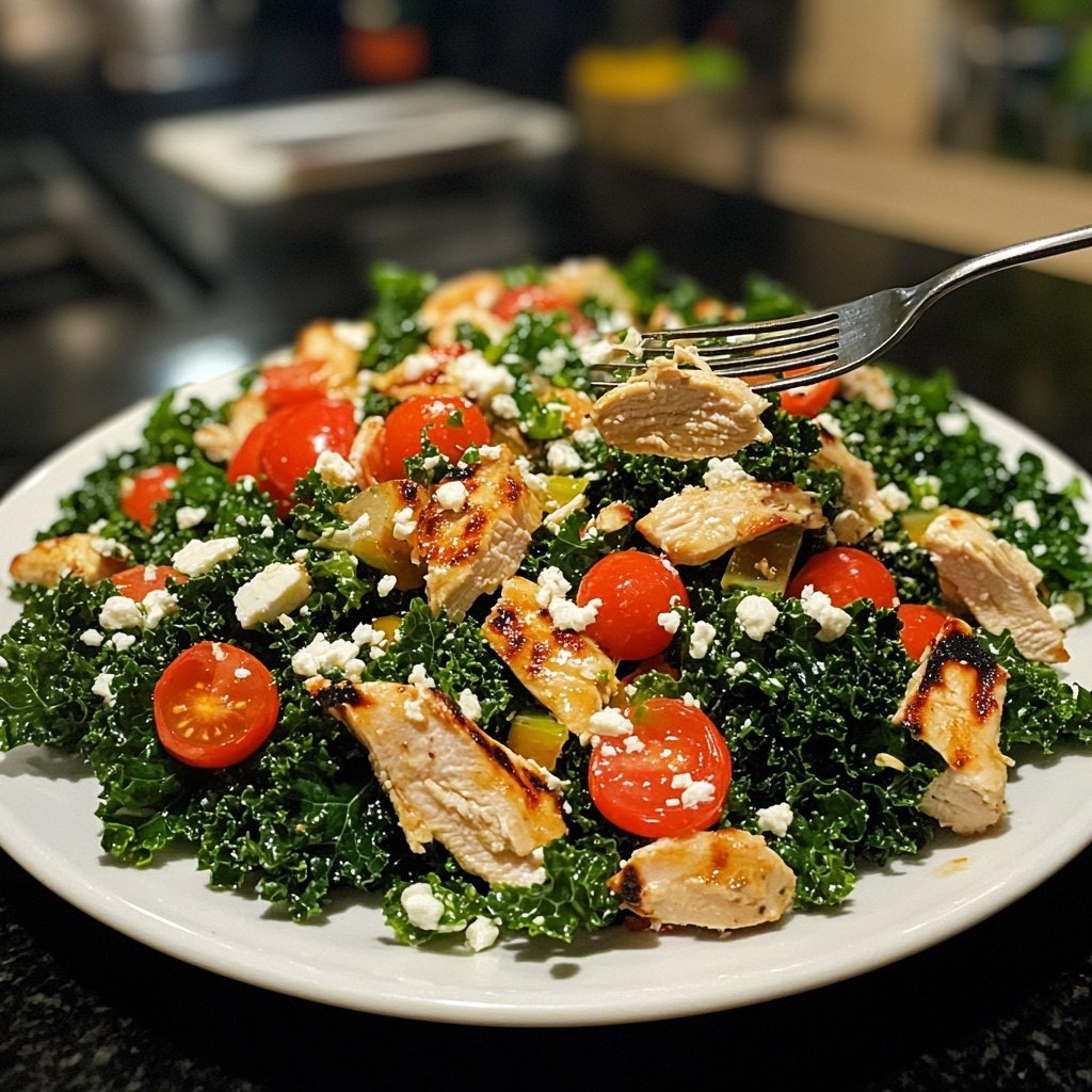 Gesunder Grüner Kohl Hühnchen Salat