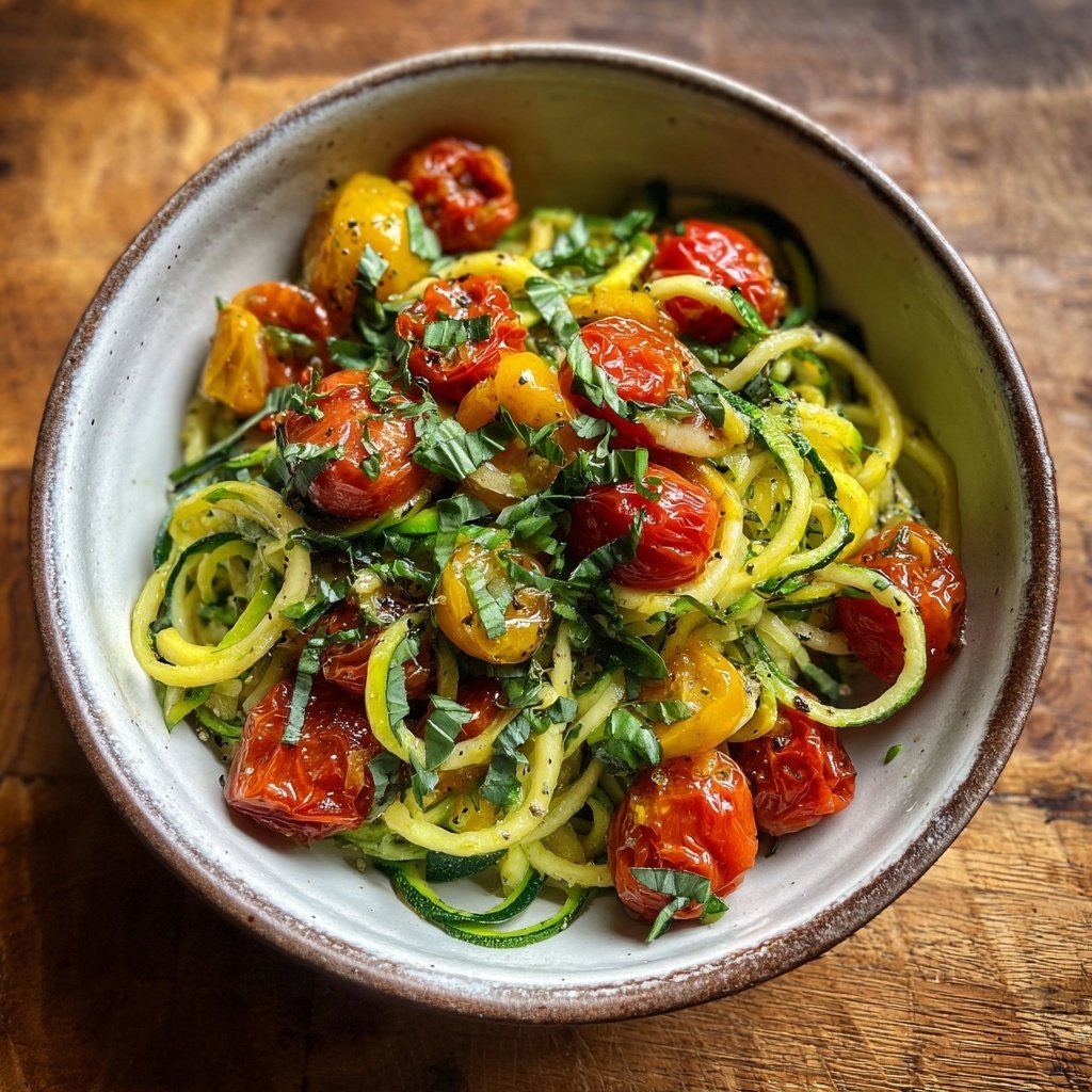 Kalorienarme Zucchini Nudeln Mit Tomaten