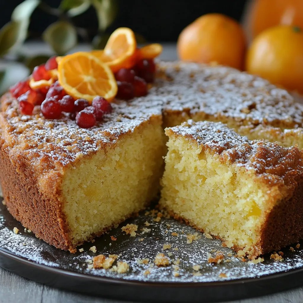 Saftiger Orangenkuchen mit Mandeln
