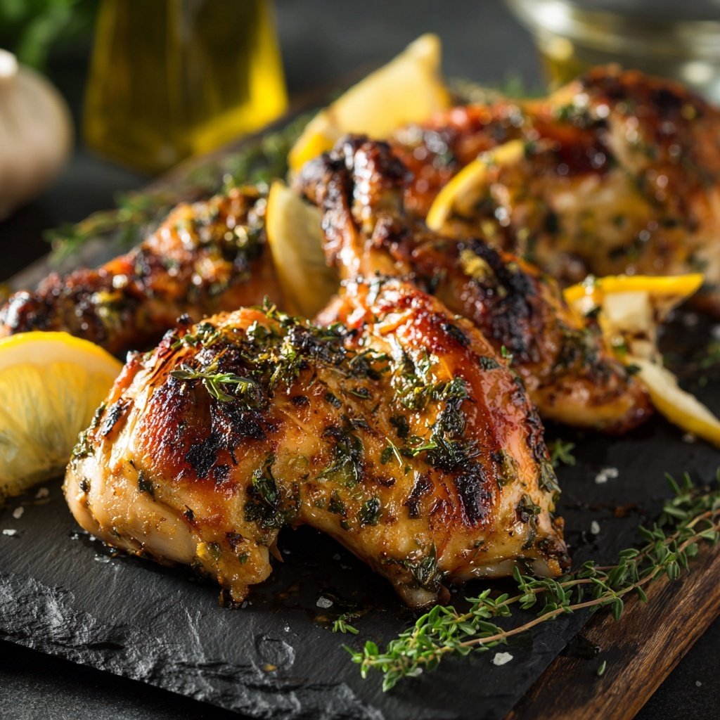 Gegrilltes Zitronen Thymian Hähnchen