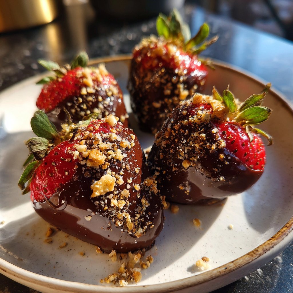 Schokoladenerdbeeren mit Nüssen