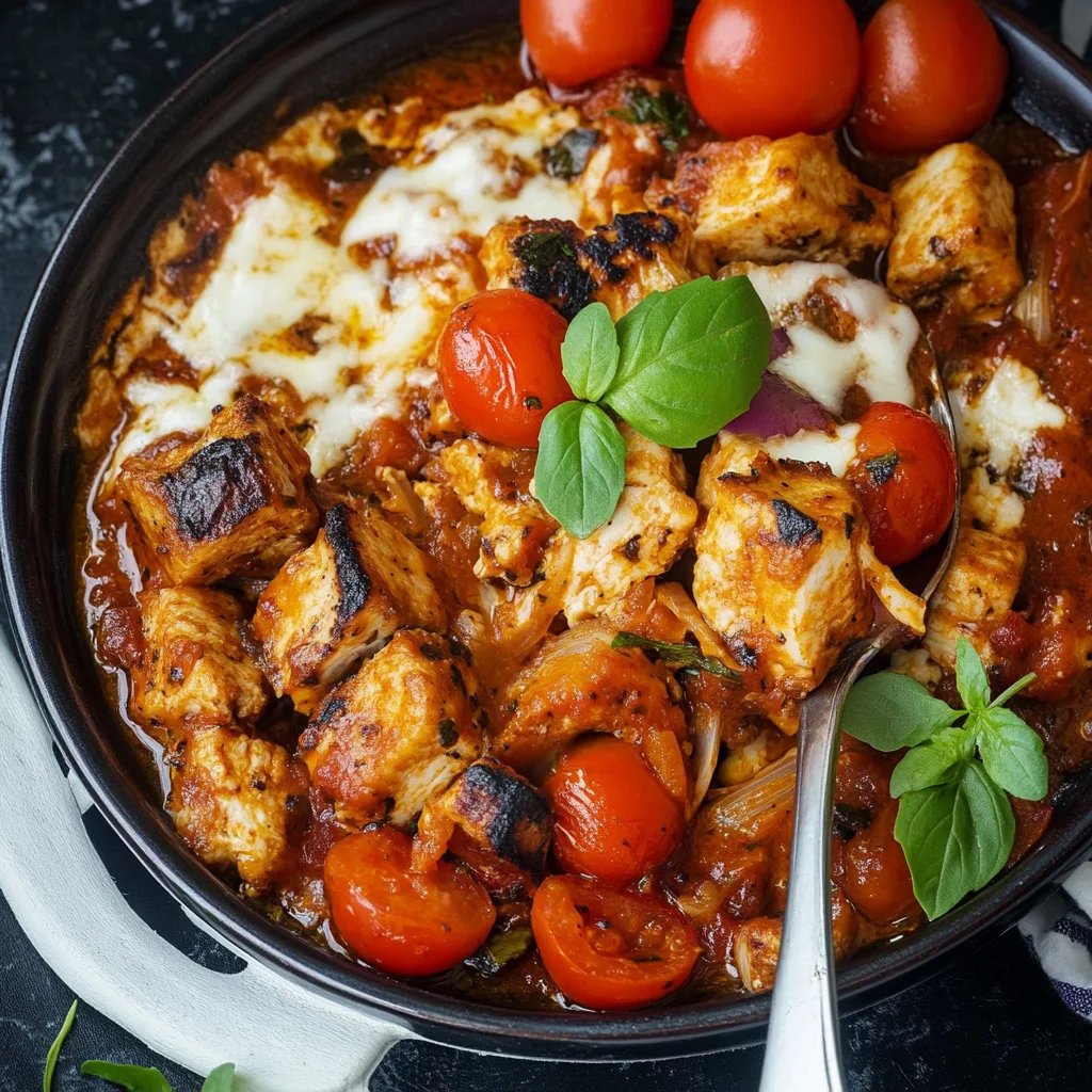 Nudelauflauf mit Hähnchen und Paprika