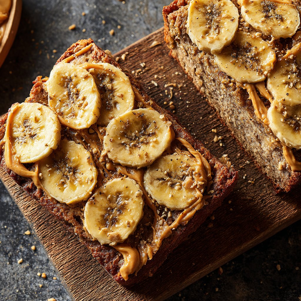 Bananenbrot mit Erdnussbutter