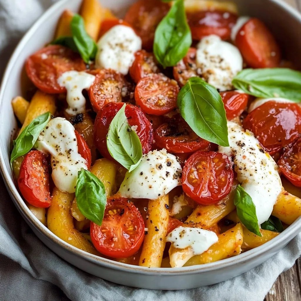 Cremiger Nudelauflauf mit Tomaten und Mozzarella